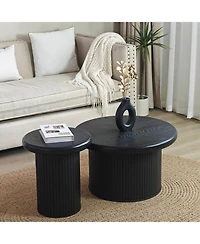 Streamdale Modern Round Coffee Table with Unique Legs