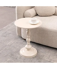 Streamdale Vintage Round Metal Side Table for Living Room, Bedroom, Nightstand