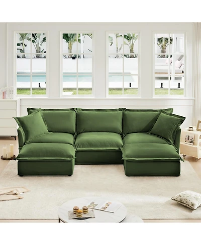 Streamdale U-Shaped Sectional with French Edges, Cloud-Like Comfort Sofa