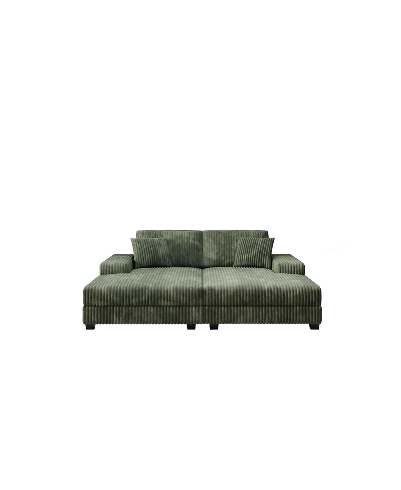 Streamdale Cozy Corduroy Sleeper Sofa Oversized, Modern Double Lounge