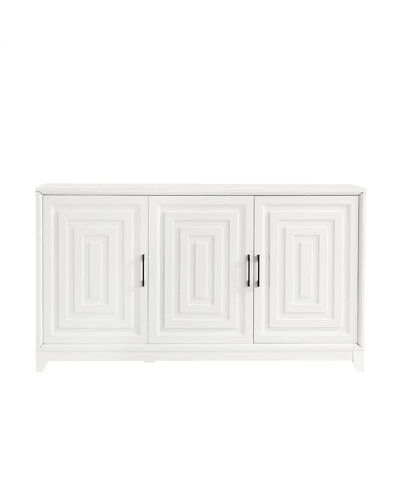 Modern Tv Stand for TVs up to 65", with Storage & Solid Wood Legs