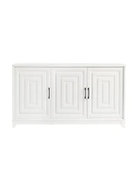 Modern Tv Stand for TVs up to 65", with Storage & Solid Wood Legs