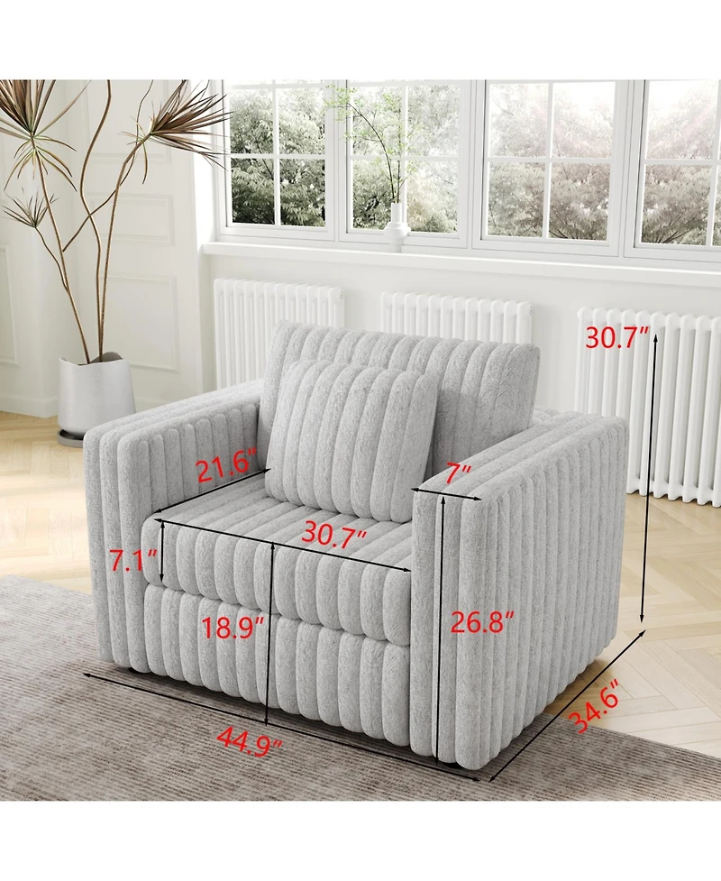 Streamdale 44.9" Modular Sofa Single - Highly Comfortable, Stylish & Functional for Bedroom & Living Room, Light gray