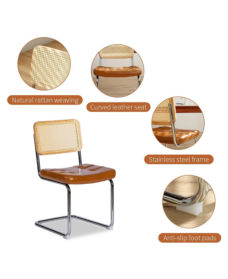 Streamdale Modern Breuer Dining Chairs (Brown, Set of 2)