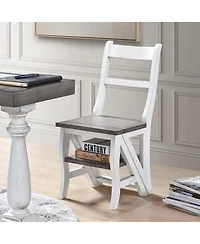 Streamdale Solid Wood Foldable Ladderchair Dual Purpose Stepladders Step Display Stand Flower Stand forHome,Library,Kitchen