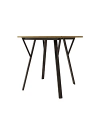 Streamdale Brown Round Dining Table (35.43"), 2-4 Person, Metal Legs