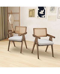 Streamdale Mid-Century Dining Chairs (Set of 2), Upholstered Wooden Kitchen Chairs for Home, Office, or Restaurant