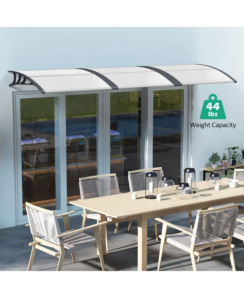 48 x 40 Inch Outdoor Front Door Window Awning Door Canopy Exterior