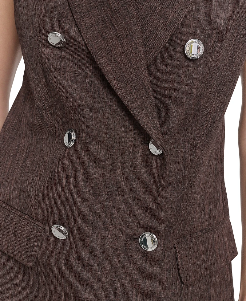 Calvin Klein Women's Double-Breasted Textured Vest