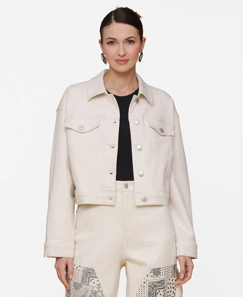 Avec Les Filles Women's Heart Inset Trucker Jacket