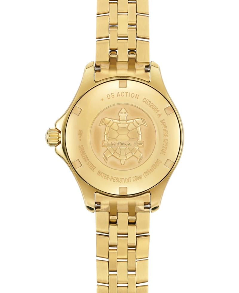 Certina Women's Swiss Ds Action Diamond Accent Gold-Tone Stainless Steel Bracelet Watch 34mm