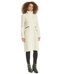 Karl Lagerfeld Paris Women's Zip-Front Boucle Coat, Created for Macy's