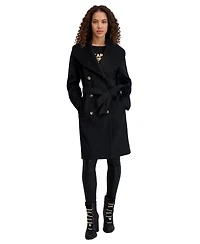 Karl Lagerfeld Paris Women's Double-Breasted Belted Coat