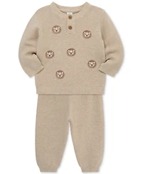 Little Me Baby Boys Cotton Lion Sweater & Pants, 2 Piece Set