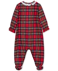 Little Me Baby Girls Plaid Footed Coverall