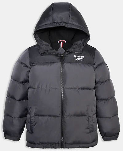 Reebok Big Boys Contrast Yoke Promo Long Sleeve Puffer Jacket