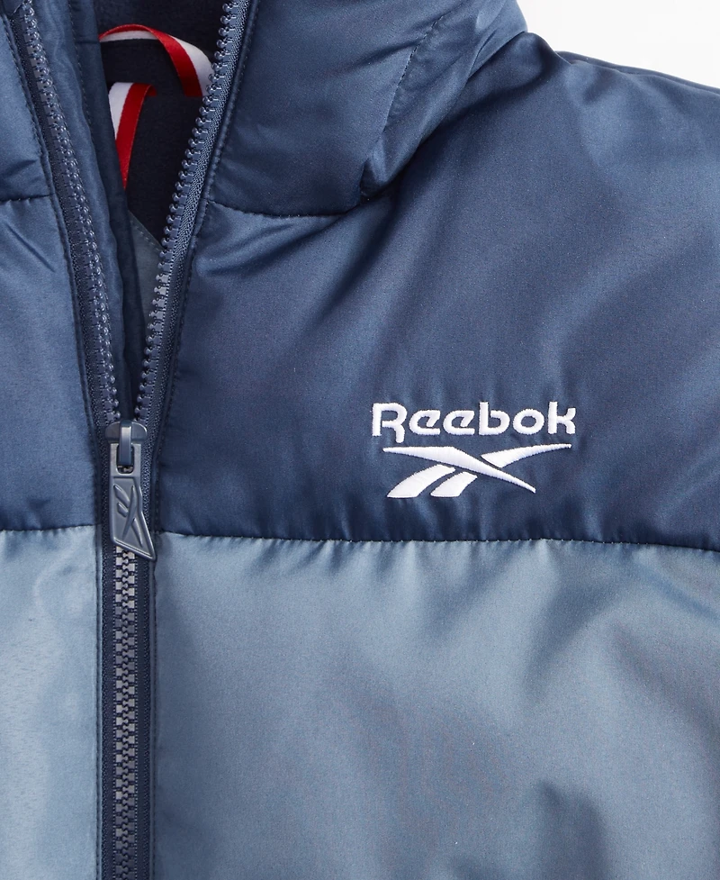 Reebok Big Boys Contrast Yoke Promo Long Sleeve Puffer Jacket