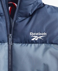 Reebok Big Boys Contrast Yoke Promo Long Sleeve Puffer Jacket
