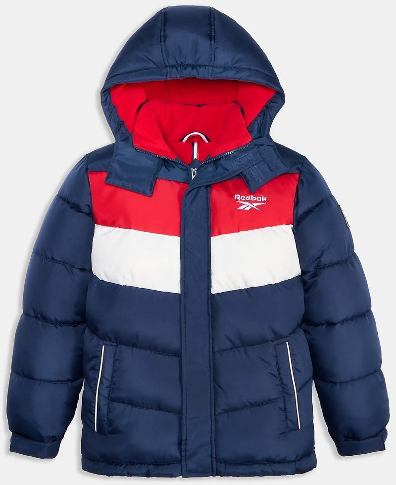 Reebok Big Boys Color Blocked Promo Long Sleeve Puffer Jacket