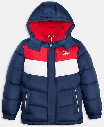 Reebok Big Boys Color Blocked Promo Long Sleeve Puffer Jacket