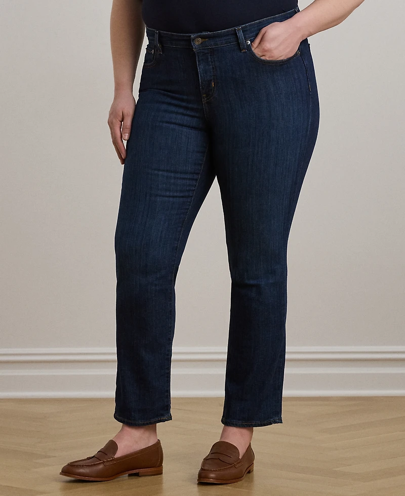 Lauren Ralph Plus-Size Mid-Rise Straight Jean