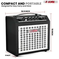 5 Core Guitar Amp 20W Electric Portable Mini Amplifier w Built in 6.5" Speaker