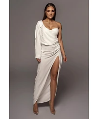 Jluxlabel Women's Evita Linen Draped Dress