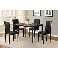 Streamdale Furniture Citico 5-Piece Metal Dinette Set with Laminated Faux Marble Top