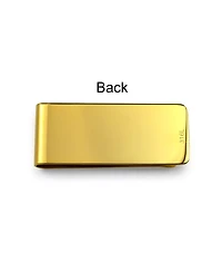 Bling Jewelry Set of 2 Large Wide Strong Money Clip Card Holder Black Gold Stainless Steel