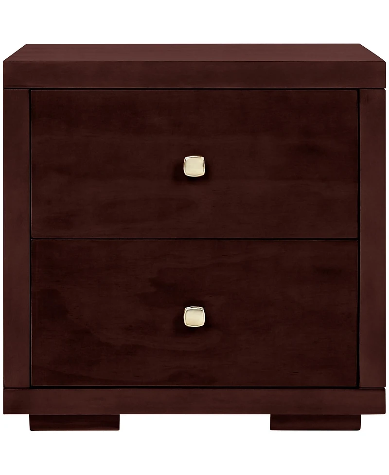 Wooden 2-Drawer Nightstand – Solid and Composite Wood Construction