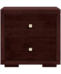 Wooden 2-Drawer Nightstand – Solid and Composite Wood Construction