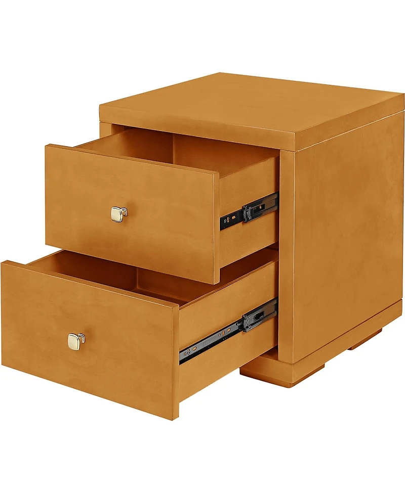 Wooden 2-Drawer Nightstand – Solid and Composite Wood Construction