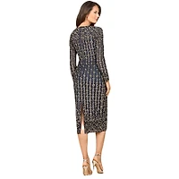 Lara Women's Beaded Midi Dress with Long Sleeves