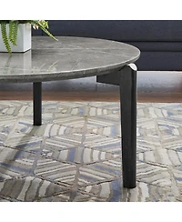 Streamdale Modern Round Coffee Table with Imitation Marble Top