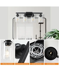Streamdale 4-Lights Farmhouse Vanity Lights Fixture Rustic Bathroom Light Fixture Bathroom Sconce (Without Bulbs)