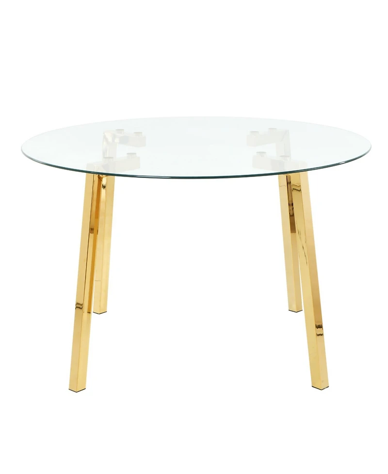 Streamdale FurnitureModern Round Glass Dining Table with Gold Legs (47.2")