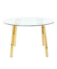 Streamdale FurnitureModern Round Glass Dining Table with Gold Legs (47.2")
