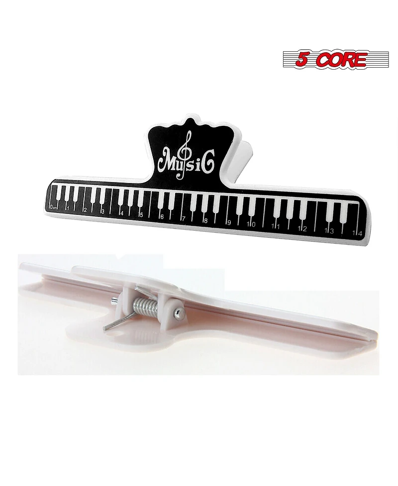 5 Core Music Sheet Page Holder Clip Black Durable Plastic Music Score Fixed Clips