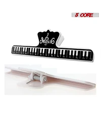 5 Core Music Sheet Page Holder Clip Black Durable Plastic Music Score Fixed Clips