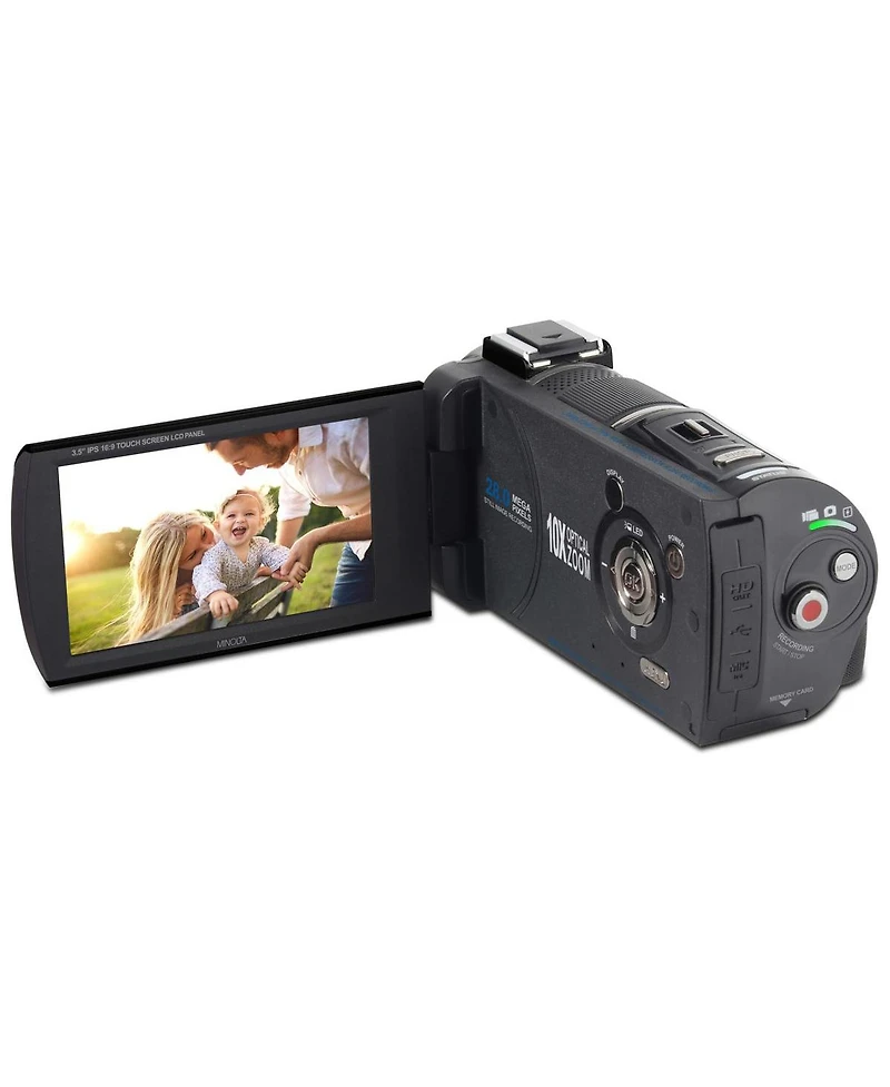 Minolta MN4K100Z 28MP 4K Ultra Hd 3.5" Touchscreen Night Vision Camcorder, Gunmetal