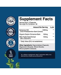 Balancing Berberine | 1200mg Per Serving Complex | Antioxidant Berberine + Ceylon Cinnamon, Heart Health Support | 90ct