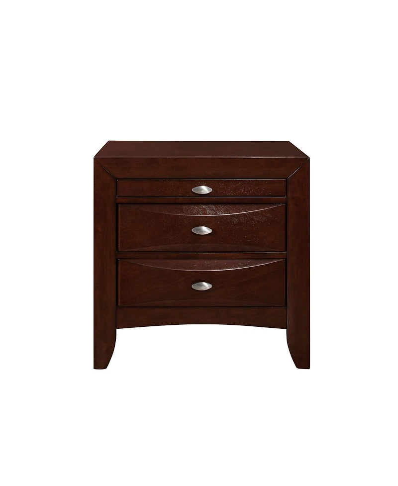 Charming Wood Nightstand with Three Drawers for Bedroom