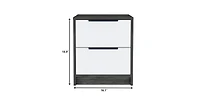 Stylish Smokey Two Drawer Nightstand for Bedroom or Living Room Storage
