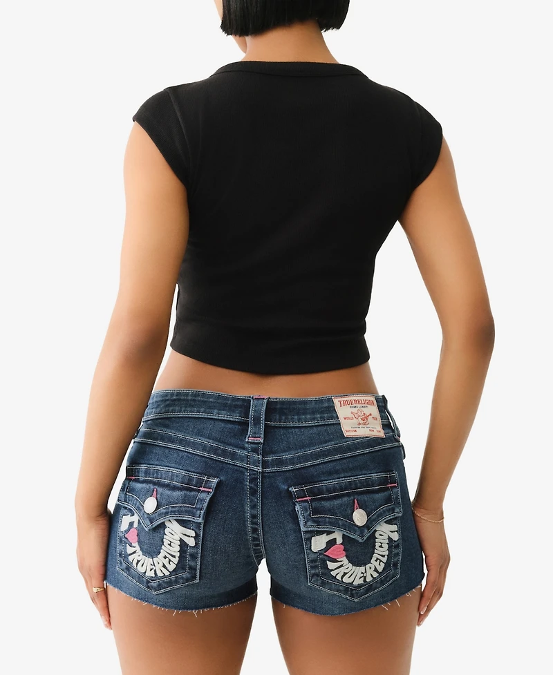 True Religion Women's Vintage Tr V Notch Rib Top