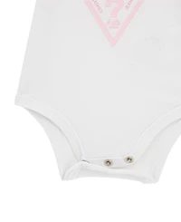 Guess Baby Girls 3-Piece Long Sleeve Zip-Up Colorblocked Sweatshirt, Short Bodysuit, and Pants Set