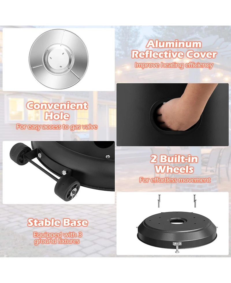 50000 Btu Propane Patio Heater with Round Table Design