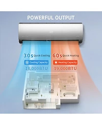 Jinjunye 18000BTU Mini Split Air Conditioner Ductless Inverter Heat Pump, 208-230V 17SEER2, Silver