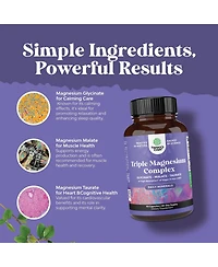 Triple Magnesium Complex | High Absorption Magnesium Taurate & Glycinate Malate Magnesium Blend | 90ct