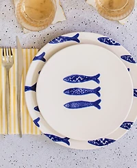 Vietri Santorini Minnows Dinner Plate