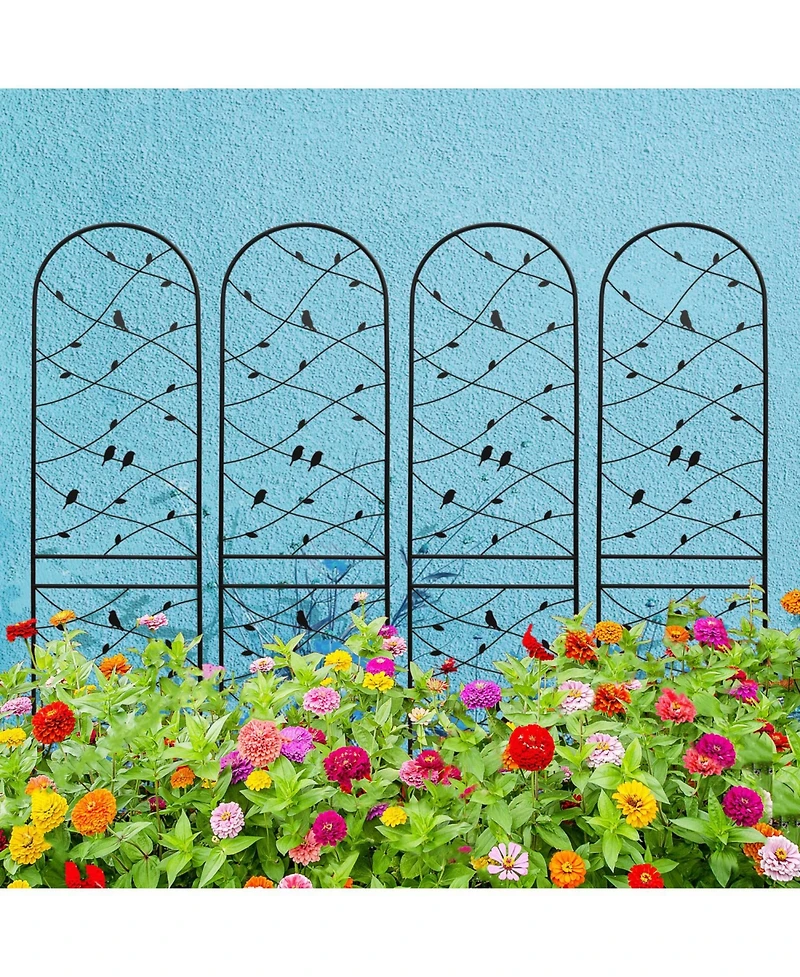 Streamdale 4 Pack Metal Garden Trellis, 86.7", Black